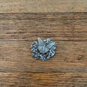 Booms Limited Edition Pewter Butterfly Brooch Brooches Signed Silver Jewelry